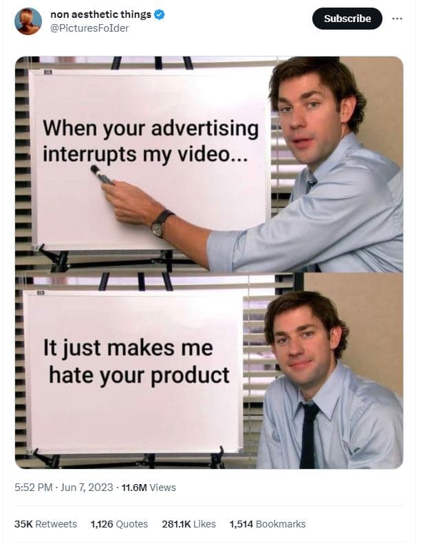 Non aesthetic things picturesfoider subscribe when your advertising interrupts m