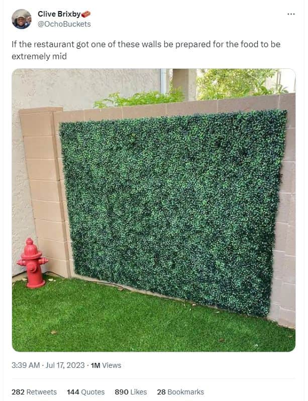 Clive brixby ochobuckets if the restaurant got one of these walls be prepared fo