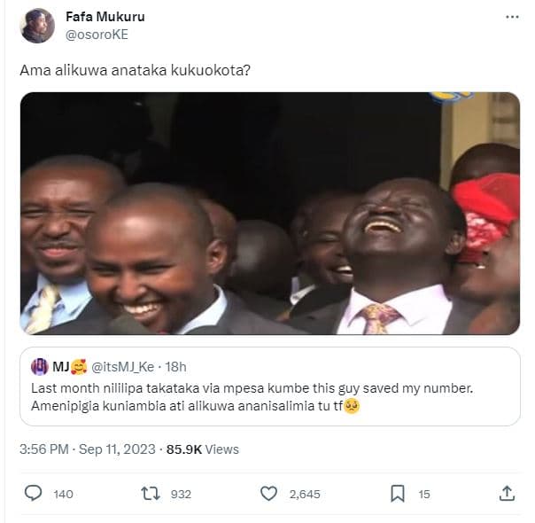 Fafa mukuru osoroke ama alikuwa anataka kukuokota? mj itsmj_ke 18h last month ni
