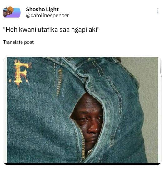 Shosho light carolinespencer heh kwani utafika saa ngapi aki translate post