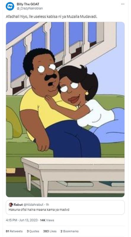 Billy the goat crazynairobian afadhali hiyo, ile useless kabisa ni ya muzalia mu