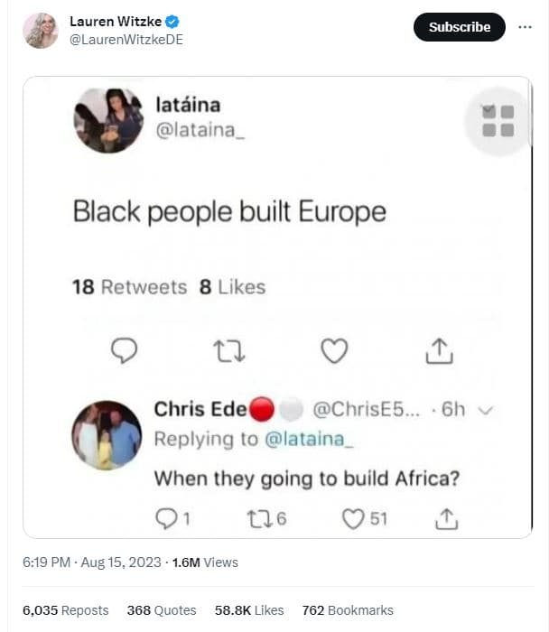 Lauren witzke laurenwitzkede subscribe latáina lataina _ 00 black people built e
