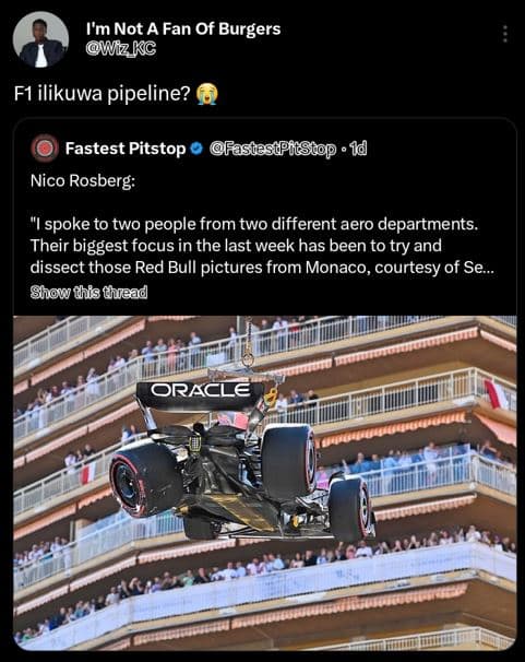 Vm not a fan of burgers uizkc f1 ilikuwa pipeline? fastest t pitstop fastestpfcs