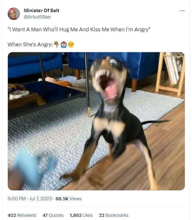 Minister of salt arbutiibae want a man who'll hug me and kiss me when 'm angry w