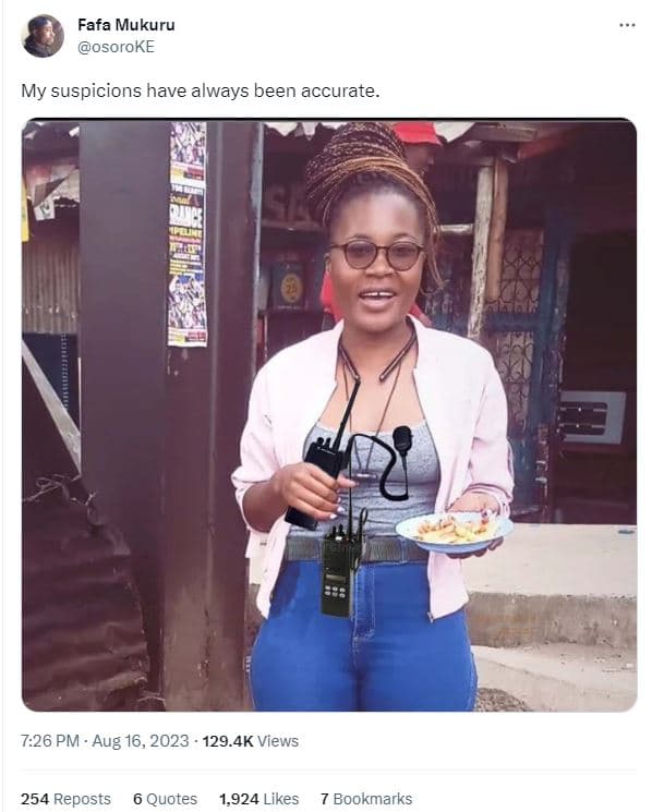 Fafa mukuru osoroke my suspicions have always been accurate. 7.26 pm aug 16, 129