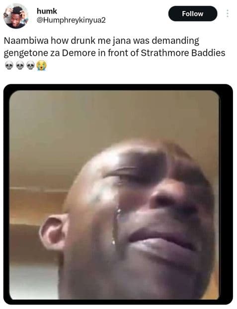 Humk humphreykinyua2 follow naambiwa how drunk me jana was demanding gengetone z