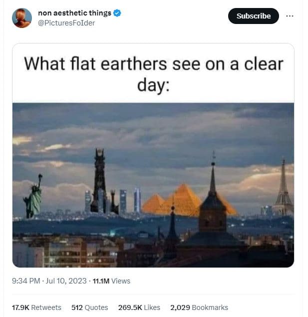 Non aesthetic things picturesfoider subscribe what flat earthers see on a clear