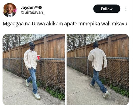 Jaydentvo sirglavan_ follow mgaagaa na upwa akikam apate mmepika wali mkavu