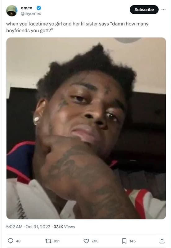 Omeo ihyomeo subscribe when you facetime yo girl and her lil sister says damn ho