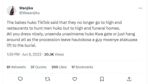 Wanjiks waaanjiku the babes huko tiktok said that they no longer g0 to high end