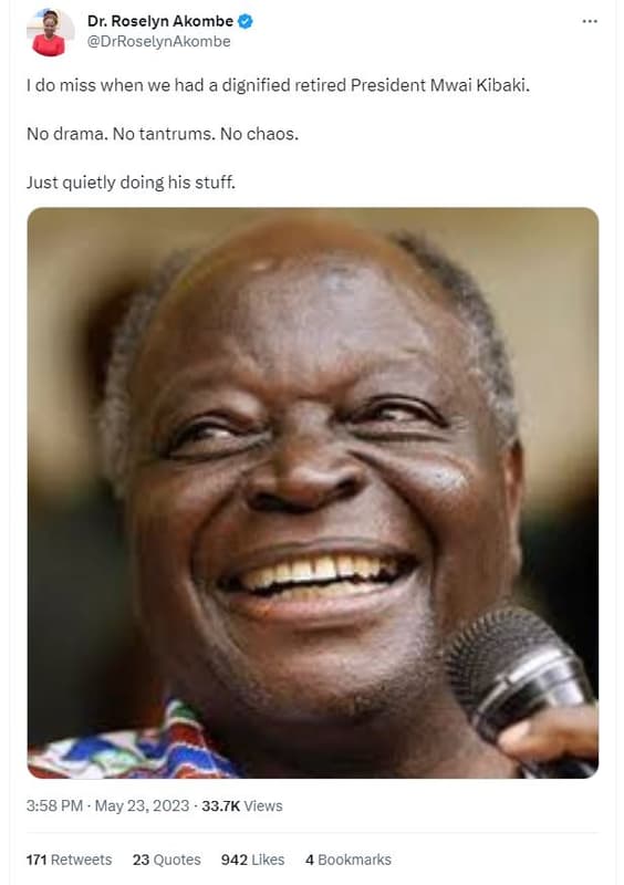 Dr. roselyn akombe drroselynakombe do miss when we had a dignified retired presi