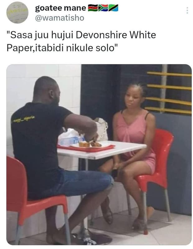 Goatee mane wamatisho sasa juu hujui devonshire white paper,itabidi nikule solo