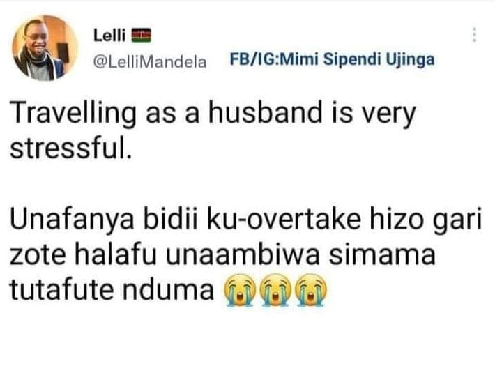 Lelli lellimandela fbigmimi sipendi ujinga travelling as a husband is very stres