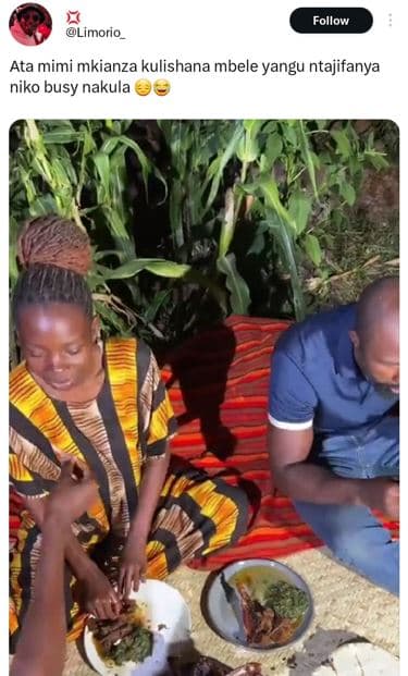 Follow limorio ata mimi mkianza kulishana mbele yangu ntajifanya niko busy nakul