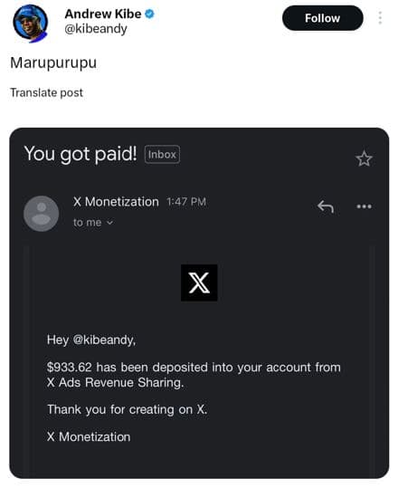 Andrew kibe kibeandy follow marupurupu translate post you got paid! inbox x mone