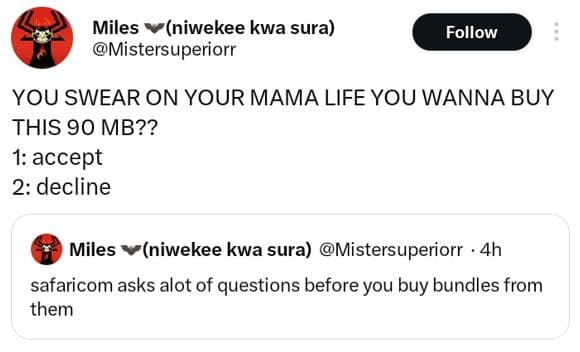 Miles niwekee kwa sura mistersuperiorr follow you swear on your mama life you wa