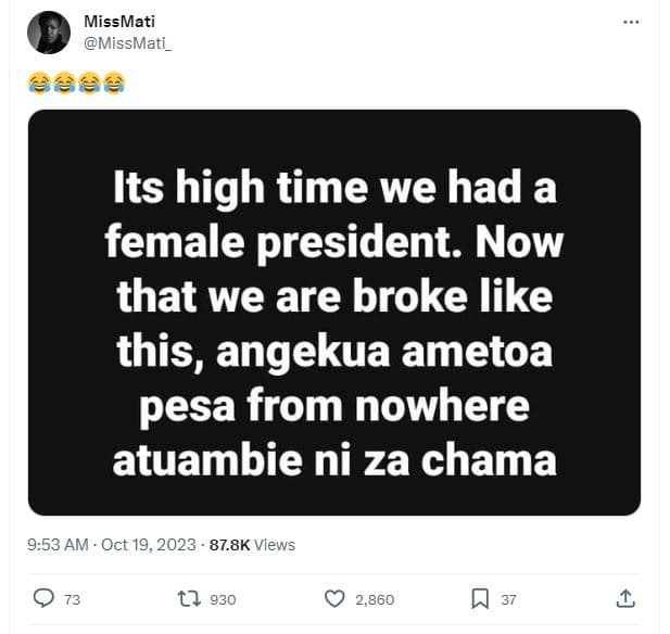 Missmati missmati _ ge2 its high time we had a female president. now that we are