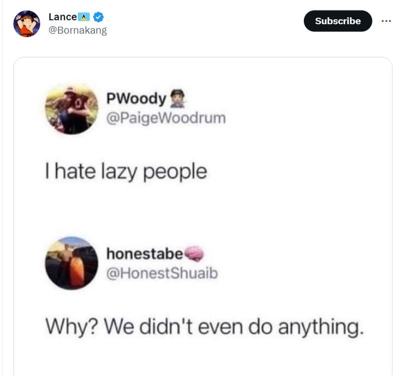 Lance bornakang subscribe pwoody paigewoodrum hate lazy people honestabe honests