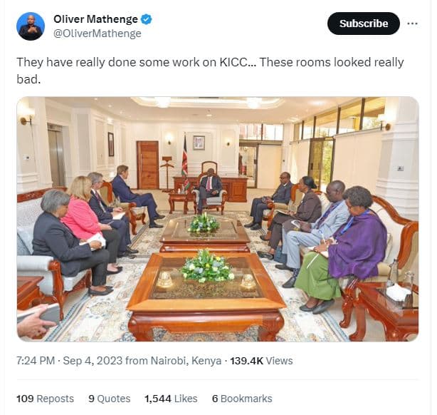 Oliver mathenge olivermathenge subscribe they have really done some work on kicc