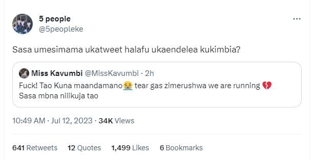 5 people 5peopleke sasa umesimama ukatweet halafu ukaendelea kukimbia? miss kavu