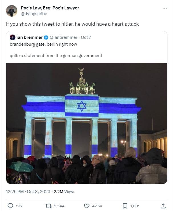 Poe's law esq poe's lawyer dyingscribe if you show this tweet to hitler he would