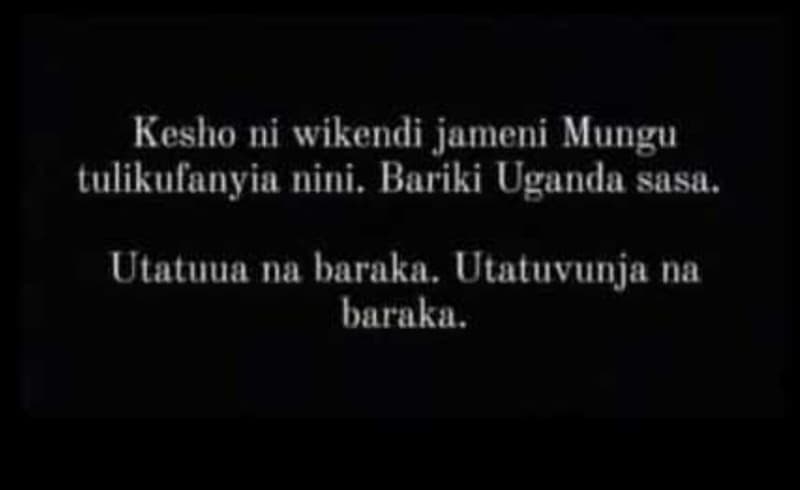 Kesho ni wikendi jameni mungu tulikulanyia nini. bariki uganda sasa. utatuua na