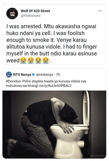 Wolf of 420 street fbilllonare was arrested. mtu akawasha ngwai huko ndani ya ce