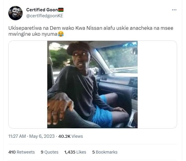 Certified goon certifiedgoonke ukiseparetiwa na dem wako kwa nissan alafu uskie