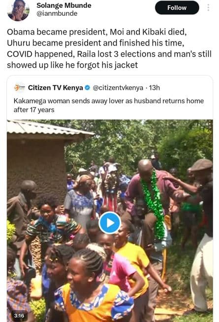 Solange mbunde ianmbunde follow obama became president, moi and kibaki died, uhu