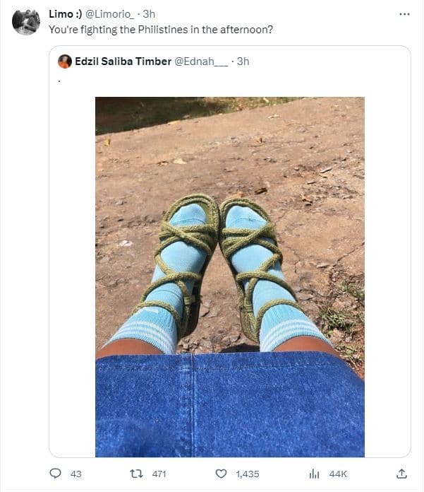 Limo limorio_ 3h you're fighting the philistines in the afternoon? edzil saliba