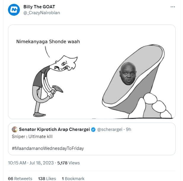 Billy the goat crazynairobian nimekanyaga shonde waah senator kiprotich arap che