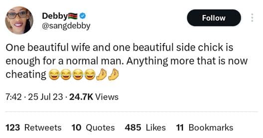 Debby sangdebby follow one beautiful wife and one beautiful side chick is enough