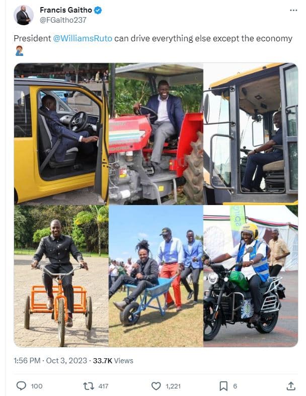 Francis gaitho fgaitho237 president williamsruto can drive everything else excep