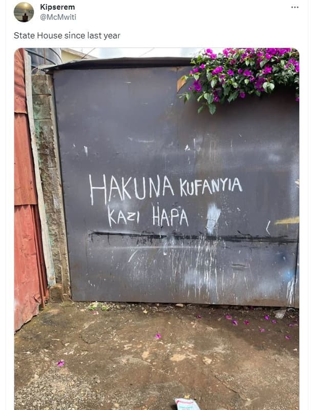 Kipserem mcmwiti state house since last year hakuna kufanyia kazı hapa