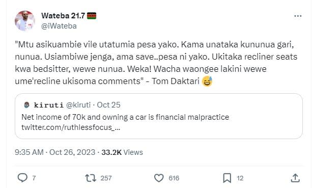 Wateba 21.7 iwateba mtu asikuambie vile utatumia pesa yako. kama unataka kununua