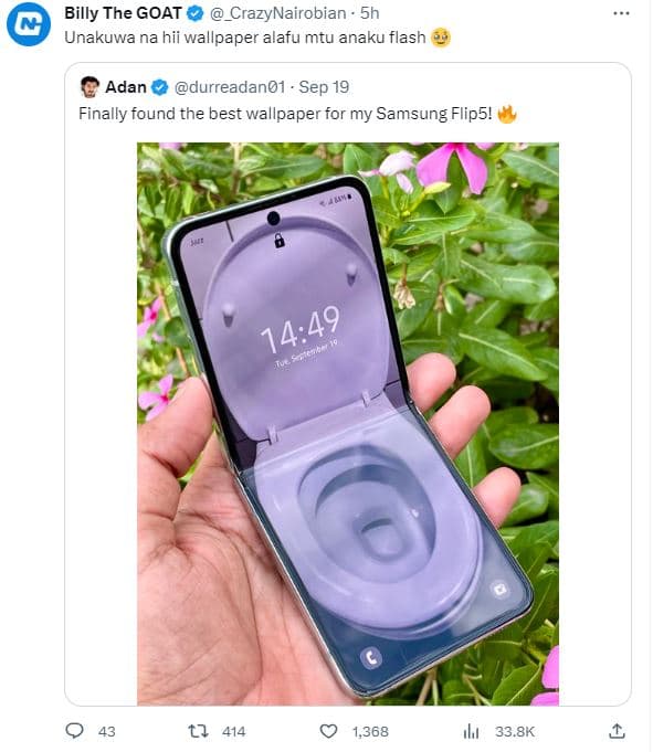 Billy the goat _crazynairobian unakuwa na hii wallpaper alafu mtu anaku flash ad