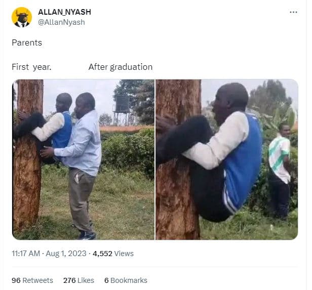 Allan_nyash allannyash parents first year. after graduation 11.17 am aug 1, 4,55