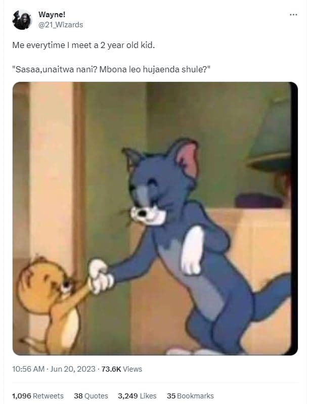 Wayne! 21_wizards me everytime meet a 2 year old kid. sasaa,unaitwa nani? mbona