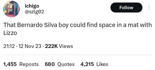 Ichigo szlgo2 follow that bernardo silva boy could find space in a mat with lizz