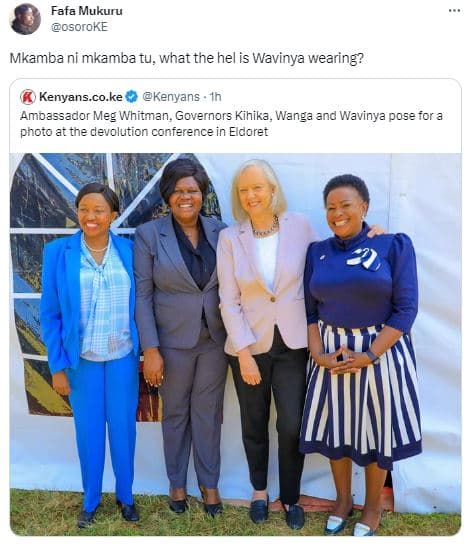 Fafa mukuru osoroke mkamba ni mkamba tu what the he wavinya wearing? kenyans co.