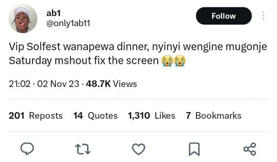 Ab1 onlylabl1 follow vip solfest wanapewa dinner nyinyi wengine mugonje saturday