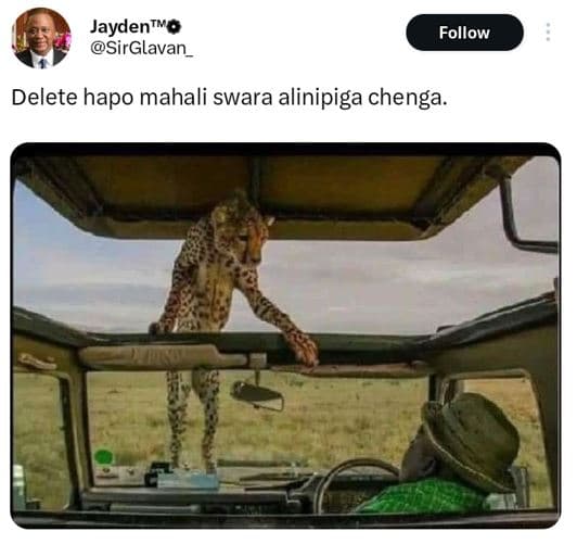 Jaydentvo sirglavan_ follow delete hapo mahali swara alinipiga chenga.