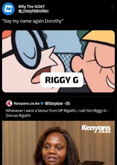 Billy the goat gaz nafrooian say my name again dorothy riggy g kenyans co.ke kan