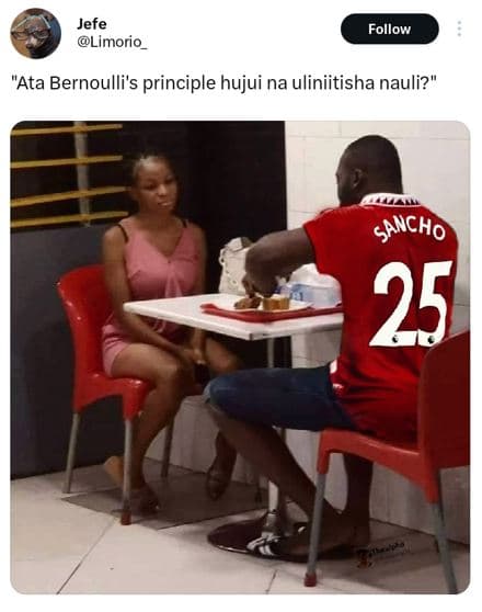 Jefe limorio _ follow ata bernoulli's principle hujui na uliniitisha nauli? sanc