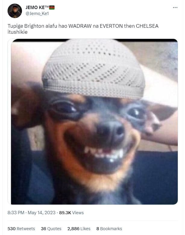 Jemo ketm jemo_kel tupige brighton alafu hao wadraw na everton then chelsea itus