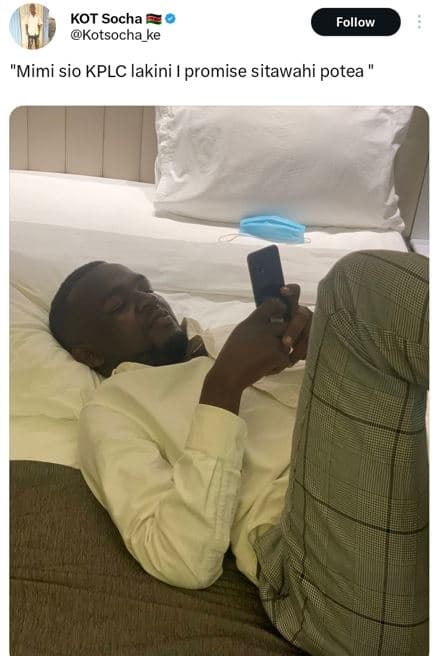 Kot socha kotsocha_ke follow 'mimi sio kplc lakini promise sitawahi potea