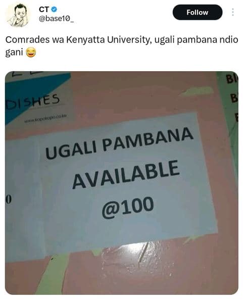 Ct base0 follow comrades wa kenyatta university ugali pambana ndio gani di shes
