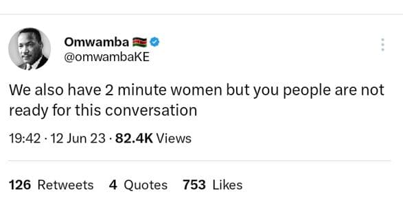 Omwamba omwambake we also have 2 minute women but you people are not ready for t