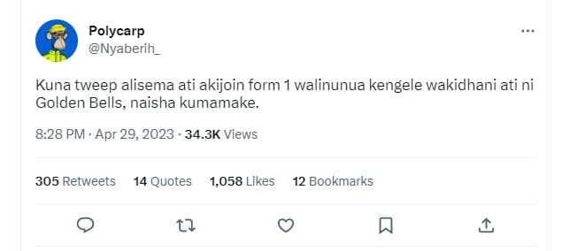 Polycarp nyaberih _ kuna tweep alisema ati akijoin form walinunua kengele wakidh