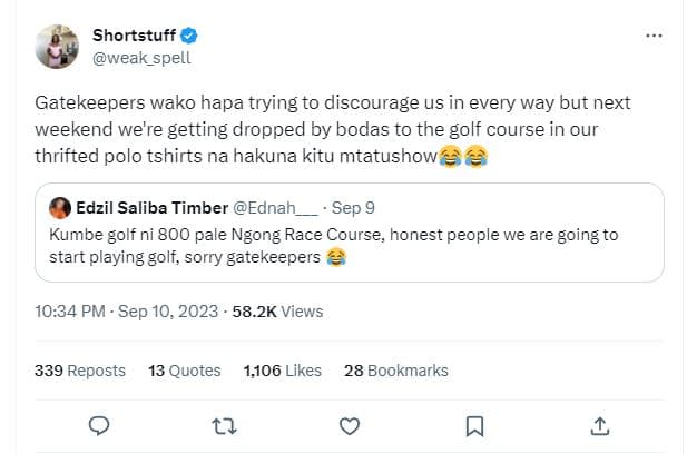 Shortstuff weak_spell gatekeepers wako hapa trying to discourage us in every way